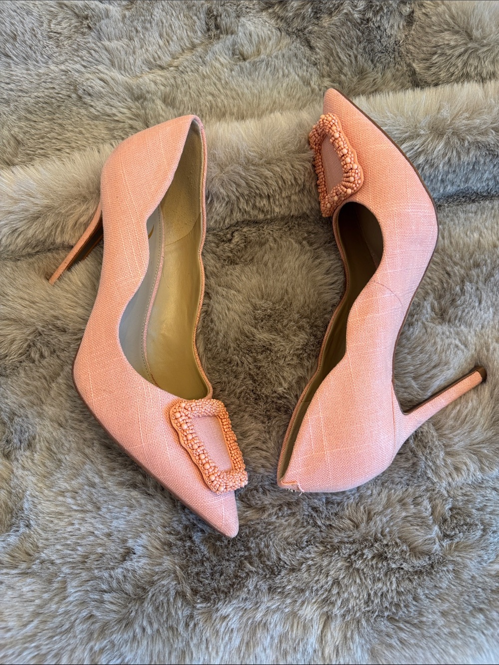Sam Edelman Pink Beaded Pointed Toe Pumps - Picture 5 of 11